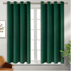 BGment Blackout Curtains, 2 Panels Thermal Insulated Room Darkening Curtains for Bedroom, 117.8 x 137.2 cm, Green