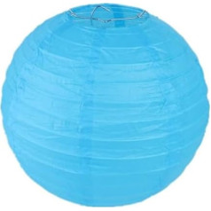 Pack of 10 Paper Lanterns, Hanging Round Paper Lantern, Paper Lampshade, Colourful Lanterns for Holidays, Wedding, Party, Birthdays, Garden Party, Baby Shower, Decoration, Sky Blue, 30 cm