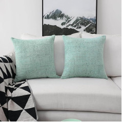 Home Brilliant Large Cushion Covers 60 x 60 cm Chenille Decorative Teal Cushion Covers for Decorations Throw Pillows for Bedroom Set of 2, 60 x 60 cm, Turquoise