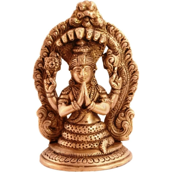 Purpledip Rare Collection God of Yoga Maharishi Patanajli Brass Statue for Home Décor, Home Temple, Unique Indian Gift 11083