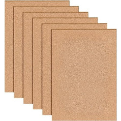 BENECREAT 6 x 29.7 x 21 cm Self-Adhesive Cork Panels, 7 mm Thick Insulating Cork Backing Plates, Adhesive Board for Wall Decoration for Wedding Parties, DIY Craft Supplies