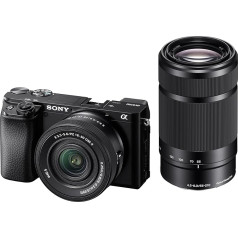 Sony Alpha 6100 APS-C Mirrorless Camera with 16-50 mm & 55-210 mm Fast 0.02s Auto Focus with Eye Detection for Humans and Animals, 4K Film Recordings and Tilting Display