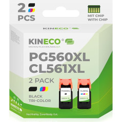 Kineco PG560XL / CL561XL Printer Cartridges Multipack (Black + Colour) - Compatible with Canon PG-560XL & CL-561XL for Pixma TS & TR Series - High Yield