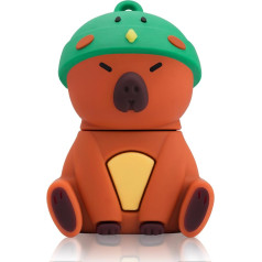 leizhan 64GB USB Flash Drive USB Memory Stick USB Pen Cute Capybara Design Memory Stick Suitable for Children Students Graduation Gift Souvenir Kingfisher Hat
