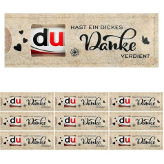 BOFUNX 9pcs Du hast ein dickes Danke verdient Geschenke für Schokolade Verpackung Hülle Filz Chocolate Bar Gift Packaging Team Gift Withdrawald Gift Employee Gift