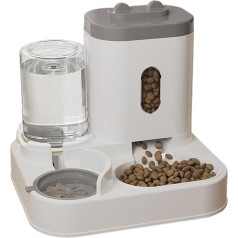 Automatic Pet Feeder and Waterer - 2-in-1 Food Dispenser, Self-Leveling Water Station, Clear Reservoir for Dry Kibble, Non-Slip Pet Feeding Set | for Cats & Small Dogs