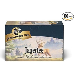 Goldmännchen Tea Hunter Tea with Elderberries, 20 Individually Sealed Tea Bags, Pack of 3 (3 x 50 g)