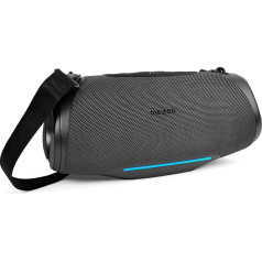 MEDION P61762 Portable Bluetooth Speaker (Battery, Bass Boost, Music Box, RGB Light Effects, IPX7 Water Protection & Robust, Integrated Power Bank, 2 x 25 W RMS) Anthracite