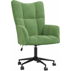 vidaXL Recliner Chair with Wheels, Height-Adjustable, Rotatable, TV Chair, Upholstered Chair, Relaxing Chair, Wing Chair, Living Room, Light Green, Velvet