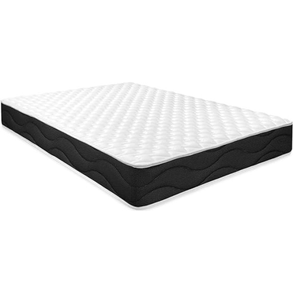 Homey, Reversible Summer Medium Memory Foam Mattress Sleep Pro (Winter Summer Side), Medium to High Hardness, 20 cm Thick, Memory Foam, Black/White, 150 x 200 cm