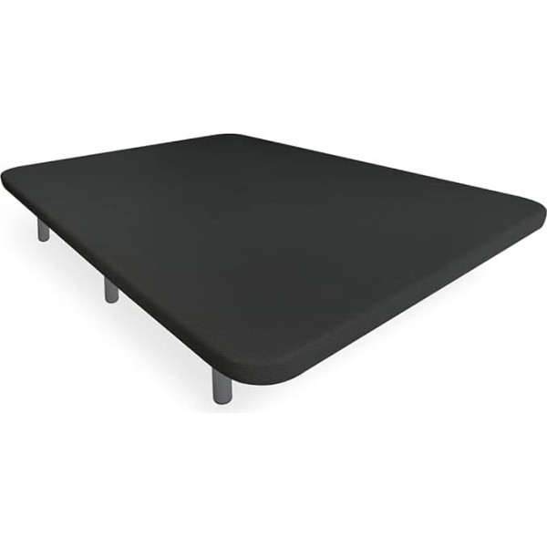 Somnia Descanso - Reinforced 3D Upholstery Base, High Stability with 5 Reinforcement Rods, 6 Metal Feet with Thread of 25 cm, 135 x 180, Dark Grey
