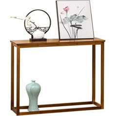 Modern Industrial Slim Long Sofa Table Console with Wooden Frame, Sturdy Coffee Table for Home Decoration, Hallway Table Behind Couch, Slim Narrow Bedside Table
