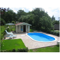 Steel Wall Pool Oval Shape Pool 4.50 x 2.50 m Depth 1.20 m Blue Foil 0.6 mm