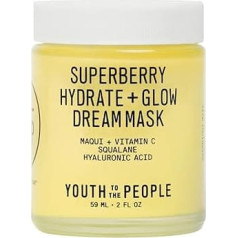 Youth To The People Superberry Hydrate + Glow Dream Mask, Enriched with Antioxidants Like Maqui, Vitamin C, Squalane & Hyaluronic Acid, Hydrating Face Mask for Dry Skin, 60 ml