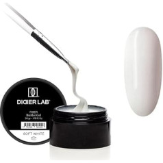DIDIER LAB Fiber Builder Gel Soft White - Self-Smoothing HEMA-Free Builder Gel for Gel Nails - Ultra Strong LED UV Fibreglass Gel Nails for Nail Repair Replenishments & Extensions - 50 g