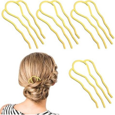 Gjinxi Pack of 4 Hair Fork Clip U-Shape Hair Side Combs Insert Comb Hair Comb Large 4 Teeth Hair Accessories Vintage Hair Side Combs Metal Hair Pins Hair Styling Tool Accessories for Women Girls