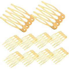 Vaguelly Pack of 50 DIY Hair Combs Gold Simple Hair Combs Five Combs DIY Handmade Hair Accessories for Women and Girls