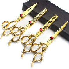 Gold 6/78/9 Inch Professional Haircut Scissors, Multifunctional Haircut Scissors Set (6 Inch 4 Pieces)