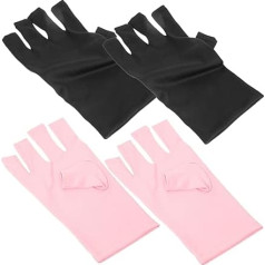 2 Paar Fingerlose Manikürehandschuhe UV Schutz aus Atmungsaktivem Material für Damen Nagelkunst Schutz vor UV Strahlen Beim Maniküre und Nageltrockner