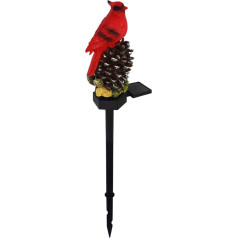 Tannenzapfen/Nuss roter Vogel Bodenstecker Licht Außendekorationen Solar Gartenleuchte für den Außenbereich
