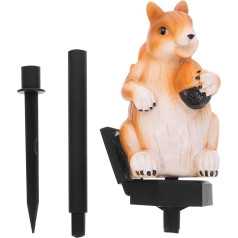 2 Stück LED Außenleuchten Garten Eichhörnchen Rasenleuchten mit Erdspieß Tragbare Dekorative Tierlichter für Terrasse und Hof