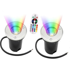 2 x Outdoor Buried Lights, 6 W Ground Landscape Lamp, IP65 Waterproof Recessed Spotlight, Stainless Steel Low Voltage Floor Lamp, for Villa Pathway Deck (6 W (24 V))