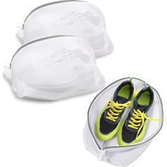 Set of 2 Shoe Wash Bags for Washing Machine - Reusable Shoes Wash Bags for Trainers, Shoes & Sports Shoes with Zip - Laundry Bag Shoes for Washing Machine Shoe Bag Washing Machine