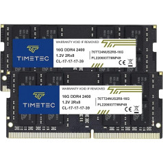 Timetec Premium 32GB Kit (2x16GB) DDR4 2400MHz PC4-19200 Non-ECC Unbuffered 1.2V CL17 2Rx8 Dual Rank 260 Pin SODIMM Laptop Notebook PC Computer Memory RAM Module Upgrade