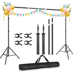 Background Stand, 2 m x 3 m Adjustable Photo Background Stand for Photo Video Studio Decoration Wedding Birthday Party