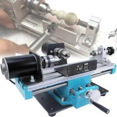 7000 U/min Mikro-Metalldrehmaschine, 400-W-Hochpräzisionsfräsmaschine, siebenstufige Geschwindigkeitsregelung, Doppellagerung, Arbeitslänge 13 cm und Durchmesser 5 cm, für die Bearbeitung von Präzis