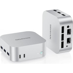 Mini PC, Twin Lake N150 Mini Computer (up to 3.6GHz), 12GB LPDDR5 (4800MHz) 512GB SSD Micro Desktop Computer Compact 4K Triple Display/Dual LAN/DP/Type C/USB3.2/WiFi 5/BT4.2 for Home, Office