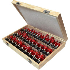 Faithfull RBS35 Tungsten Carbide Router Bit Set and 1/2-inch Shank in Case (35 Pieces)