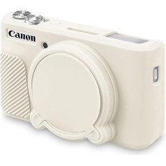 BOVKE Silicone Camera Case for Canon PowerShot SX740/SX730 Digital Camera, SX740 Camera Soft Case Cover Rubber Camera Case with Removable Lens Cover, Fog White, briefcase