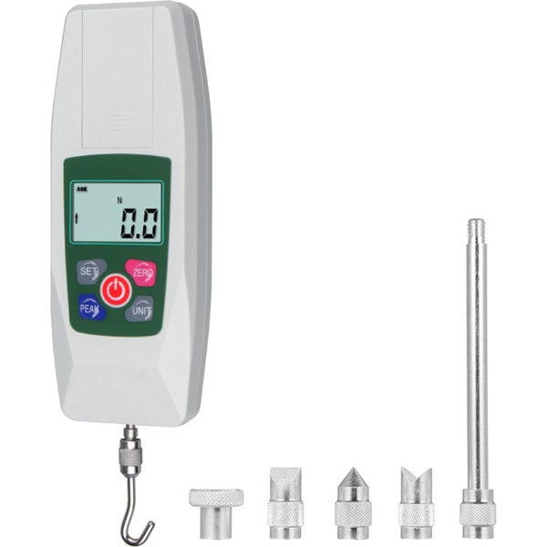 Push-Pull-Messgerät, 50/500 N Digitales Kraftmessgerät, Mit 5 Vorrichtungsköpfen, 4 Messeinheiten, Alarm Für Voreingestellte Werte, Hintergrundbeleuchtungsfunktion, Für Zug- Und Druckprüfungen