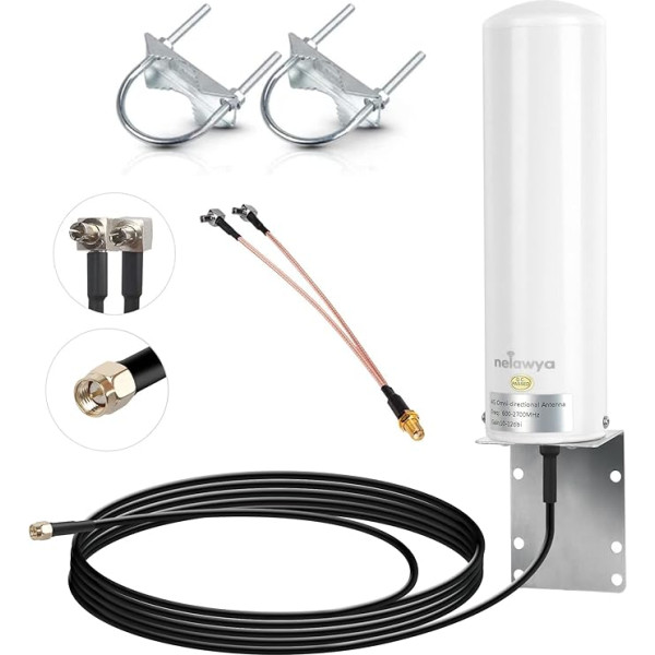 4G LTE Network Antenna High Gain 10-12dBi Long Range Antenna with SMA Connector / Dual TS9 Connector for Netgear Nighthawk M1 MR1100