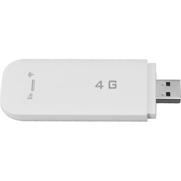 Portable 4G LTE USB WLAN Router, Supports 10 Devices, SIM Card Slot, WPA2 WLAN Encryption, for Mobile Phones, Tablets, Laptops (White)