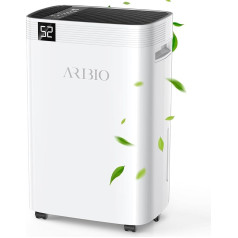 Electric Dehumidifier, 20 L/Day, High Performance Dehumidifier, Room Dehumidifier with Tumble Drying, Drain Hose, Timer and Defrosting, Room Size Approx. 200 m³/60 m², for Homes, Bathrooms, Basements