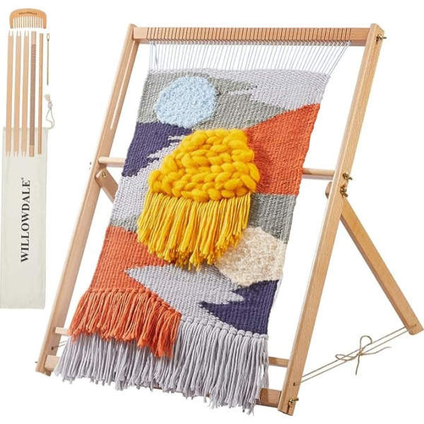 WILLOWDALE Wooden Loom Frame with Stand 65cm H x 49cm W
