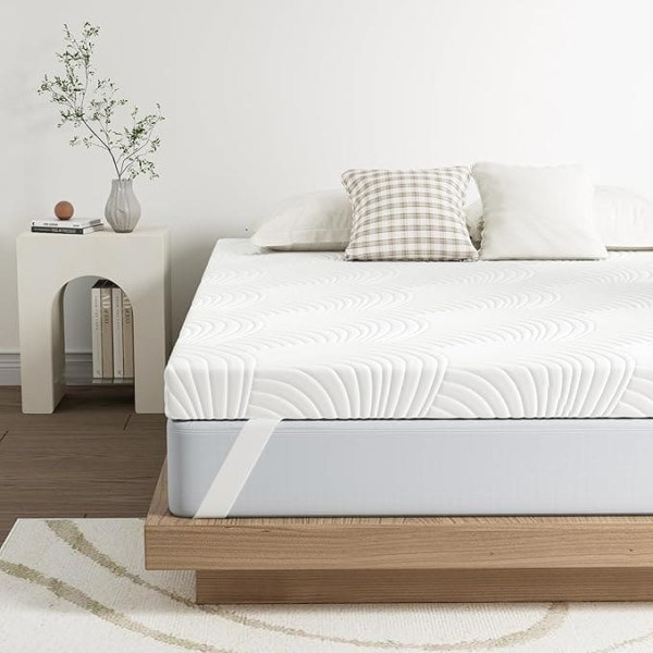 Topper 140 x 200 cm, H3, made of 7.5 cm height, high-density foam for pressure relief, firm, mattress topper 140 x 200 cm with removable, washable cover with zip, comfortable and breathable