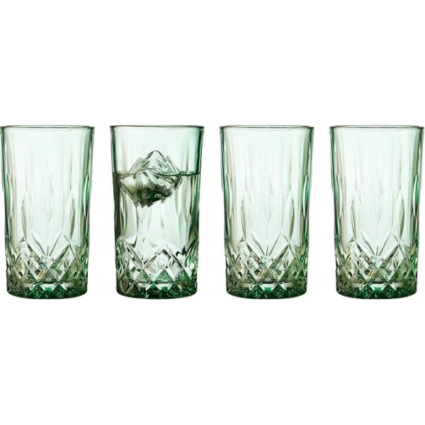 Lyngby Glas Sorrento Highball 38 cl Pack of 4 Green
