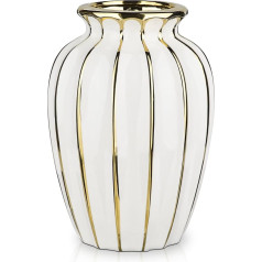 Decorative Flower Vases Ceramic Vase Gold and White Modern Vases for Modern Home Aesthetic Decor Boho Style Vases for Pampas Grass, Fresh Flowers for Dried Flowers Home, Living Room, Farmhouse
