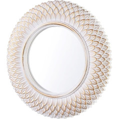 24 cm Round Wall Mirror, White Circle Mirror for Bedroom, Entryway, Living Room, Decorative Modern Wall Decoration