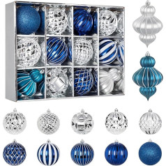Pack of 12 Christmas Baubles Plastic Christmas Tree Baubles Christmas Decoration 3