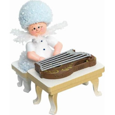 Drechslerei Kuhnert Snow Flakes with Zither - 5 cm