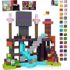 JOMBY Magnetic Building Blocks - 208 Pieces 0.8 Inches/2 cm Magnetic Building Blocks Set, Creative STEM Toys for Children 3+, Montessori Building Tiles and Stacking Cubes Birthday Gifts for Boys Girls