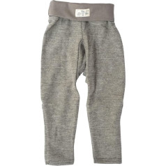 Lilano, Navel Waistband Trousers with Cuff, 70% Wool (KBA), 30% Silk, 210 g/m², gray