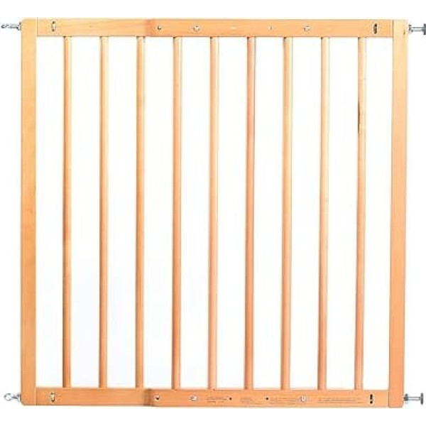 Reer Basic 46977 Stair Gate and Door Safety Gate for Screwing, Wood, Stable Hold, Passage Width 65.5-106 cm, Brown, 65.5-106 cm