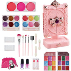 Kinderspiel Make-up - Waschbar Fantasievoll Und Realistisch - Prinzessin Spiel-Make-up Echte Kosmetik-Spielwaren | Kosmetikspiegel Verkehrserziehung Unterhaltung Party Kostüm