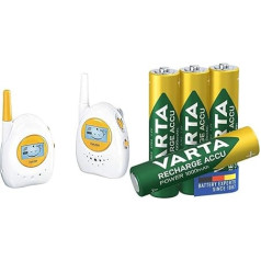 Beurer by 84 Baby Monitor & Varta AAA Batteries, Rechargeable, Pack of 4, Recharge Accu Power, Battery, 1000 mAh NI-MH, No Memory Effect, Pre-Charged, Ready to Use