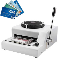 KAIKAFEI Metallstanzmaschine Und Kartenprägemaschine, 72 Zeichen, Einstellbare Tiefe, Manuelle Bedienung, Perfekt Für PVC-Karten, Namensschilder Und Mitgliedskarten